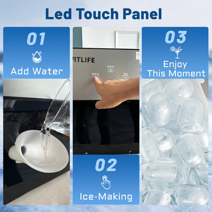 Countertop Nugget Ice Maker with Automatic Dispensing