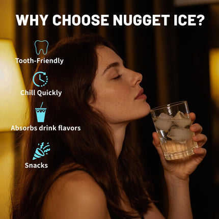 Countertop Nugget Ice Maker with Automatic Dispensing