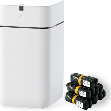 Airdeer A1 4 Gallon Self-Sealing Smart Trash Can — 6 Refill Rings — Black Line
