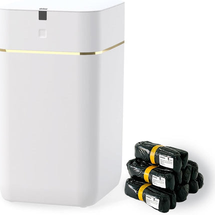 Airdeer A1 4 Gallon Self-Sealing Smart Trash Can — 6 Refill Rings — Golden Line