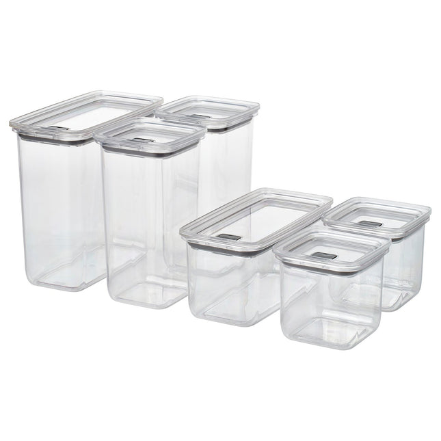 IKEA KORALLVIPPA Dry food jar with lid, set of 6